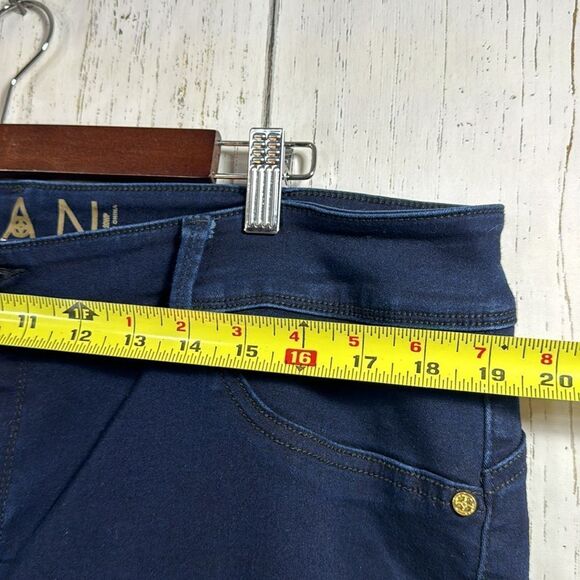 Iman Global Chic Womens Plus 360 Slim Boot Cut Dark Blue Denim Streetwear Jeans - Picture 16 of 16